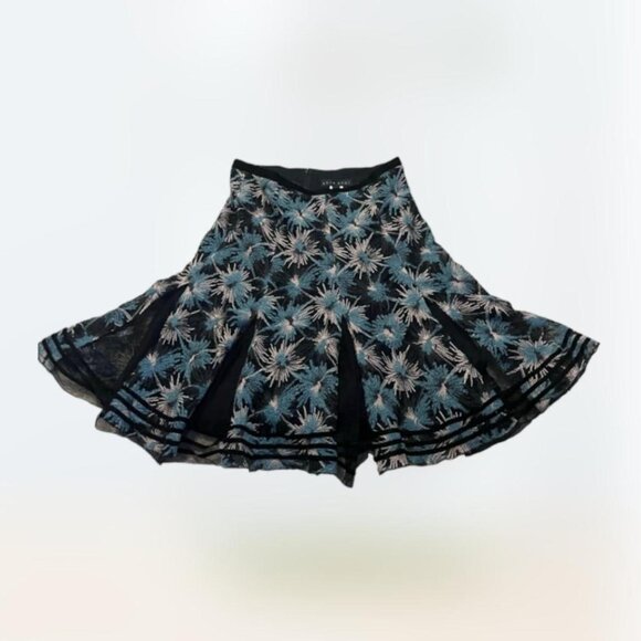 Shin Choi Women’s Starburst Embroidered Wool Blend Cashmere Teal Black size 4 - Picture 1 of 4